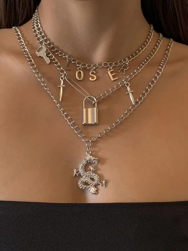 สร้อยคอพร้อมจี้3ตัว kk-204