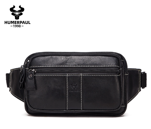 HU49-KAVIS ของแท้ 100% หนังวัวแท้ผู้ชายกระเป๋าคาดเอวแพ็คเข็มขัดห่วงสะโพกผู้ถือโทรศัพท์มือถือกระเป๋าแฟชั่นสำหรับชาย