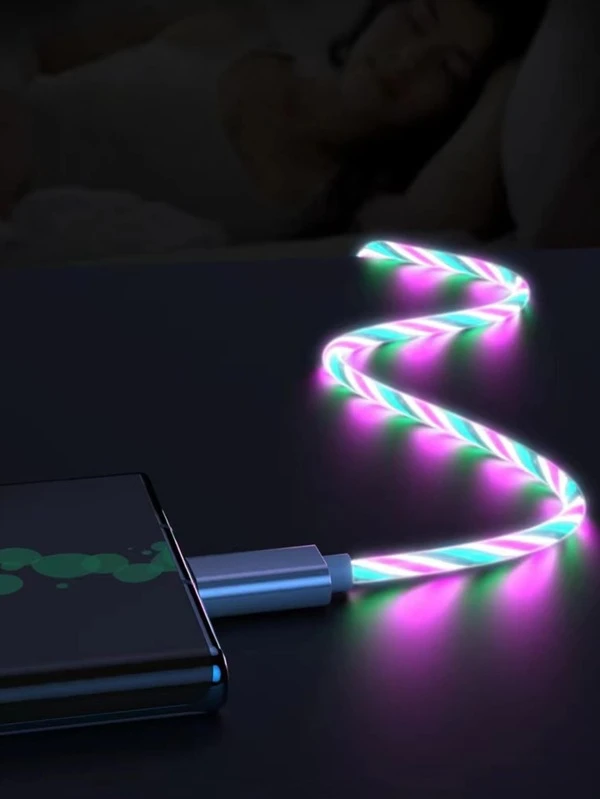 สายเคเบิ้ล 1 ชิ้น Type C เรืองแสง b-100