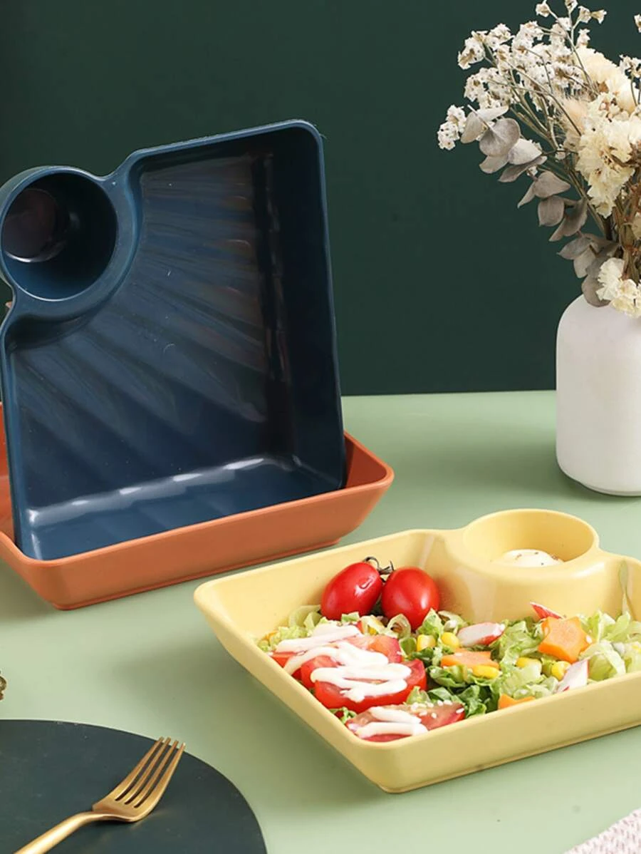 จานขนมจีบ แบบสุ่ม พร้อมจานซอส จานเสิร์ฟ สี่เหลี่ยม จานอาหารว่าง จานซูชิ จานผลไม้ ถาดขนม ของใช้ในครัว 1 ชิ้น  ff-46