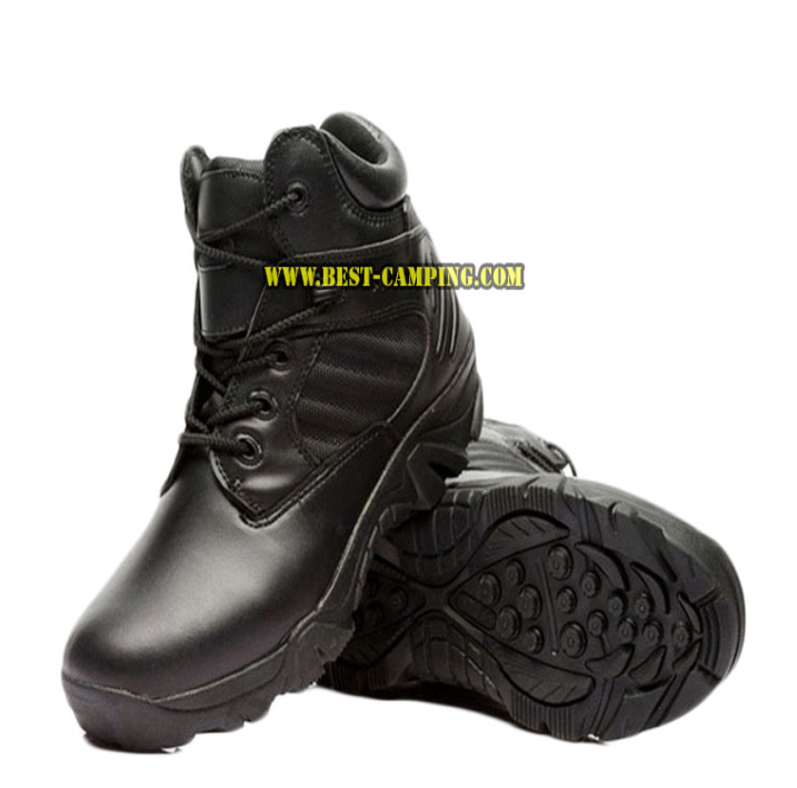 PE94-รองเท้า DELTA SHORT BLACK INCH, รองเท้าข้อสั้นเดลต้าสีดำ 6 นิ้ว