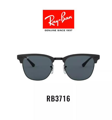 (ว#040) Ray-Ban Clubmaster Metal Sunglasses - RB3716 186/R5 Size 51 แว่นตากันแดด