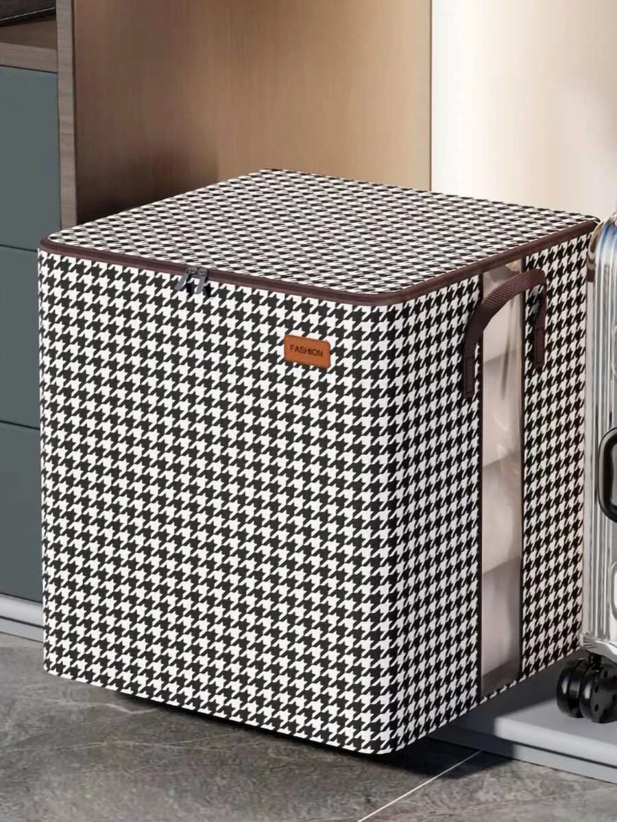 กระเป๋าเก็บของ พิมพ์ ฮาวด์สทูธ พับได้ 1 ชิ้น  gg-52