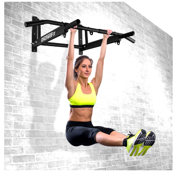 ฟ-050 OneTwoFit บาร์โหน บาร์โหนติดผนัง ติดผนังหรือกําแพง สำหรับติดถาวร Wall Mounted Pull Up Bar อุปกรณ์ฟิตเนส ยืดตัว