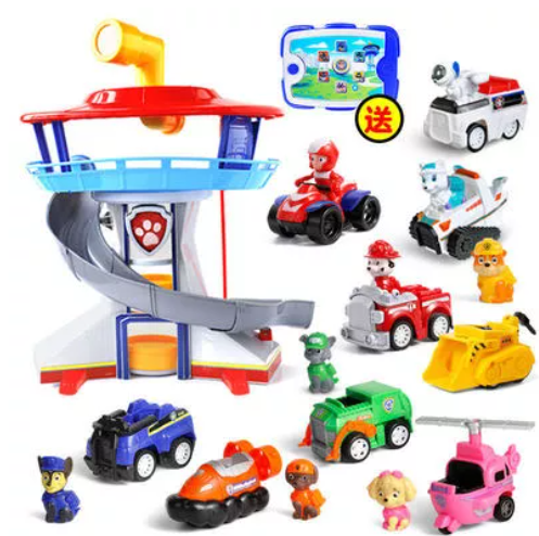 TOY56-จัดส่งฟรีของเล่น ยานพาหนะเคลื่อนรถยนต์รุ่นรถแข่งของเล่นเด็กวันเกิดของขวัญ 9PCS Doll Puppy Dogs Movable Joints Figure Car Toy