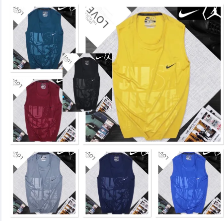 FJ32-เสื้อกีฬาแขนกุด เสื้อกีฬาคอกลมแขนกุด (รุ่น NK44) พิมพ์ลาย เสื้อใส่วิ่ง เสื้อออกกำลังกายผู้ชาย ผู้หญิง เสื้อใส่เที่ยว