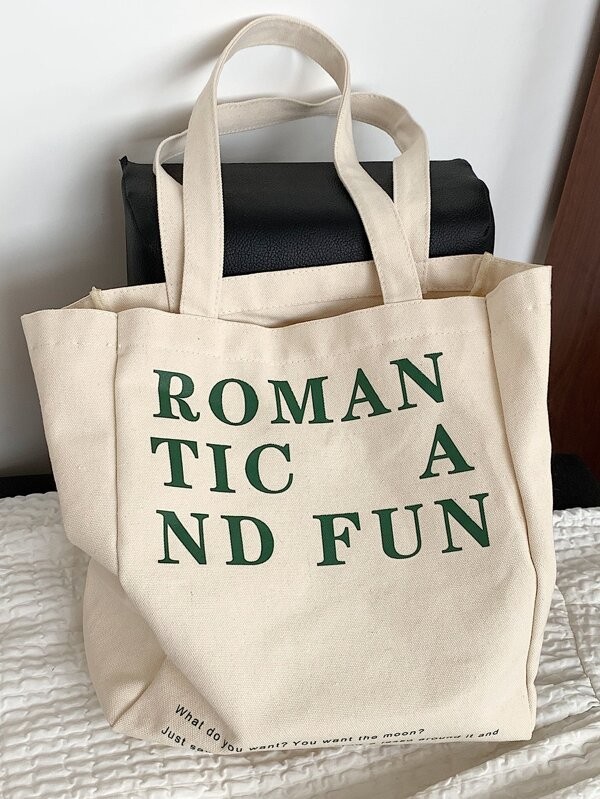 กระเป๋าสะพายไหล่ ภาพกราฟิกตัวอักษร n-89