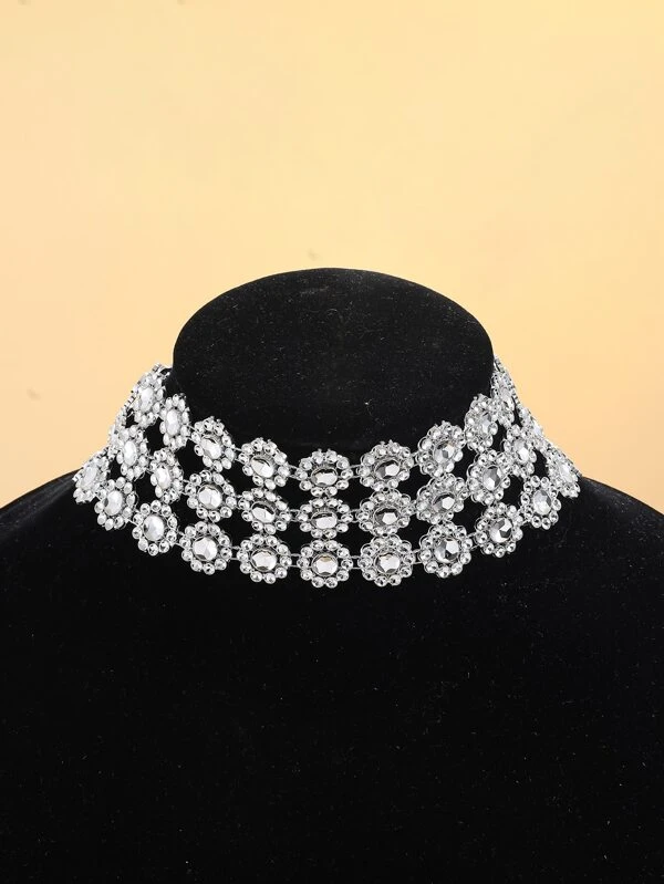 โชคเกอร์ ตกแต่ง พลอยเทียม  kk-248