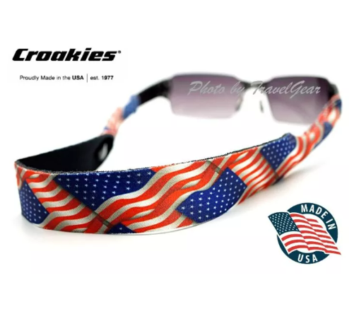(ว#056) สายคล้องแว่นตา Croakies XL รุ่น USA Flag