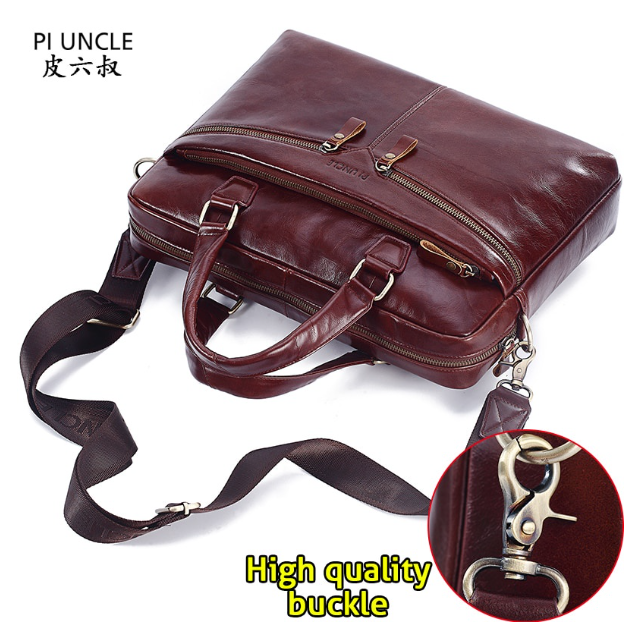 HU74-PIUNLCE ยี่ห้อของแท้หนังผู้ชายกระเป๋าเอกสารกระเป๋าเป้สะพายหลัง14 &#39;&#39;แล็ปท็อปกระเป๋าถือสำหรับทำงานค