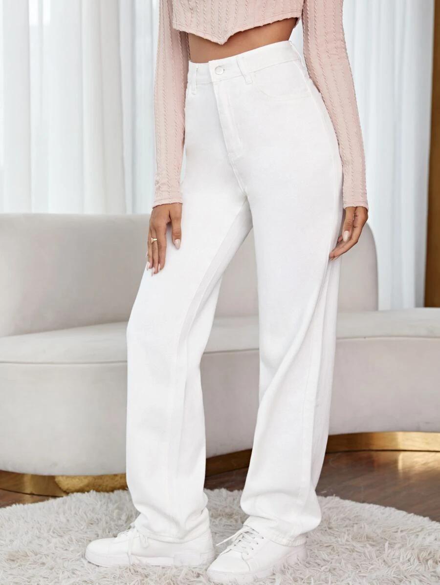 ยีนส์ขากระบอก เอวสูง ee-23