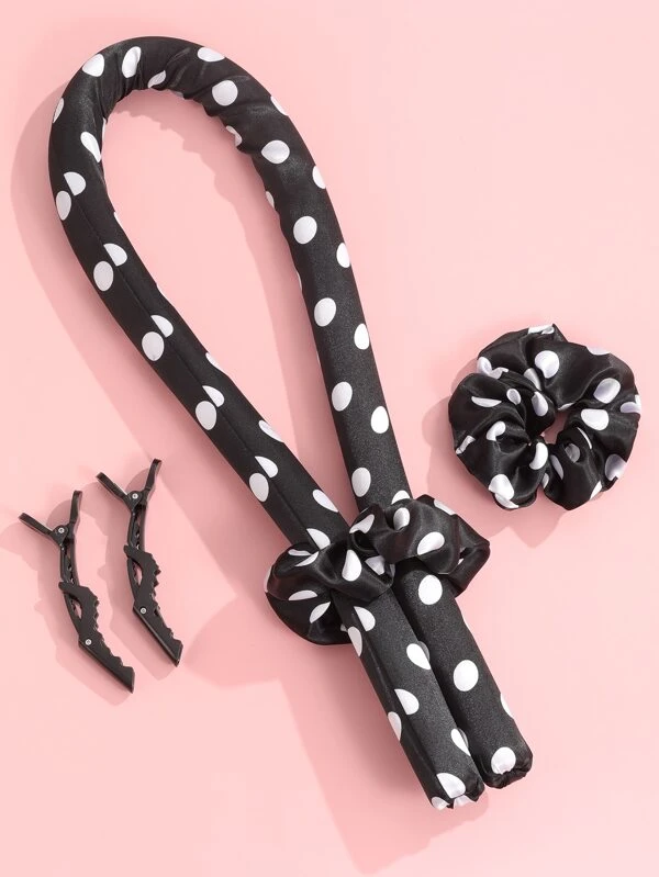 เซตอุปกรณ์ม้วนผม 5 ชิ้น ลายจุด DIY  k-92