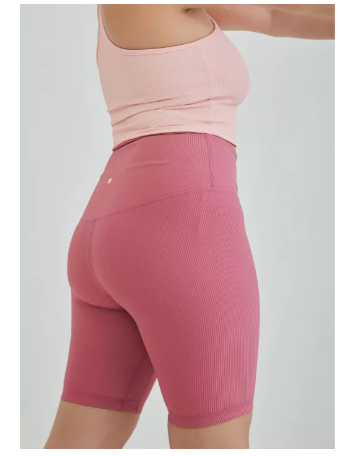 SF33-Ribbed Biker Shorts (Blush) - กางเกงขาสั้นสีชมพู / กางเกงออกกำลังกาย กางเกงกีฬา