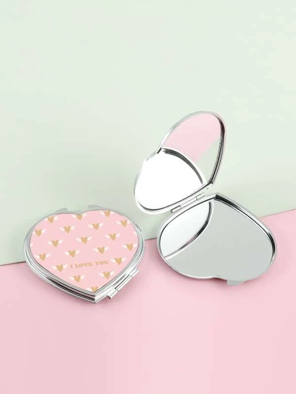 กระจกเงา ปีก & พิมพ์ สโลแกน การออกแบบ หัวใจ 1 ชิ้น  k-11