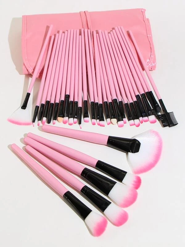 ชุดแปรงแต่งหน้า 32 ชิ้นและกระเป๋าเก็บของ 1 ใบ e-3