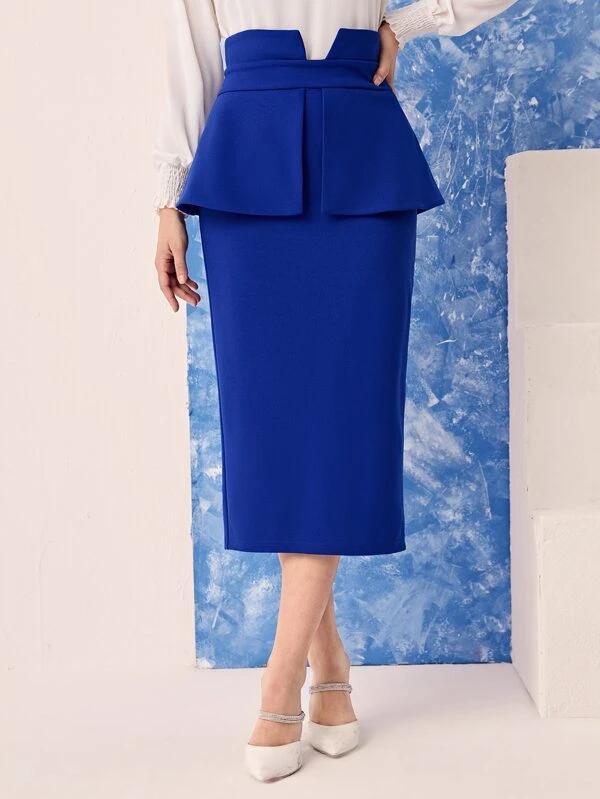 Unity กระโปรง ซิปหลัง ผ่าชายเสื้อ ชายระบาย jj-98