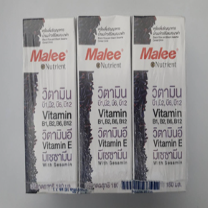 FF84-มาลีน้ำนมข้าวสีนิลผสมงาดำ Malee Black rice and black sesame cereal drink.