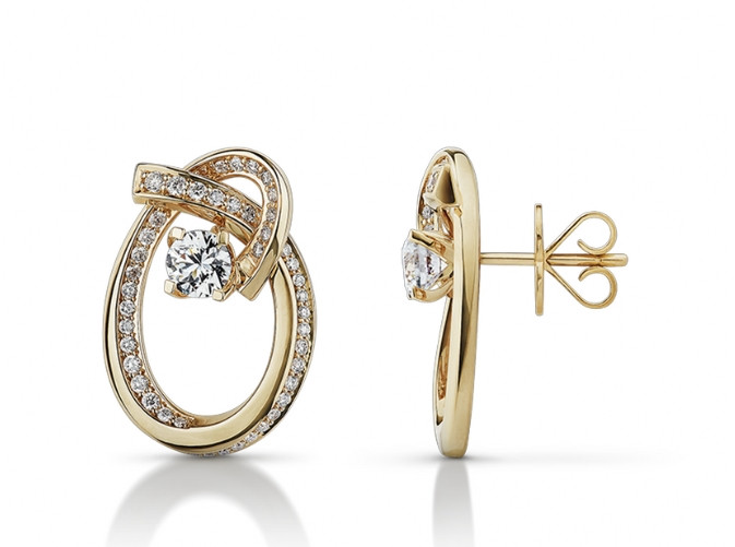 Infini Earrings Large with diamonds